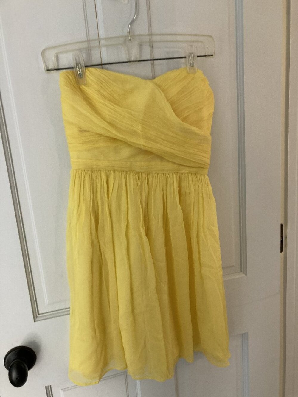 J. Crew Yellow Strapless Pleated Sundress